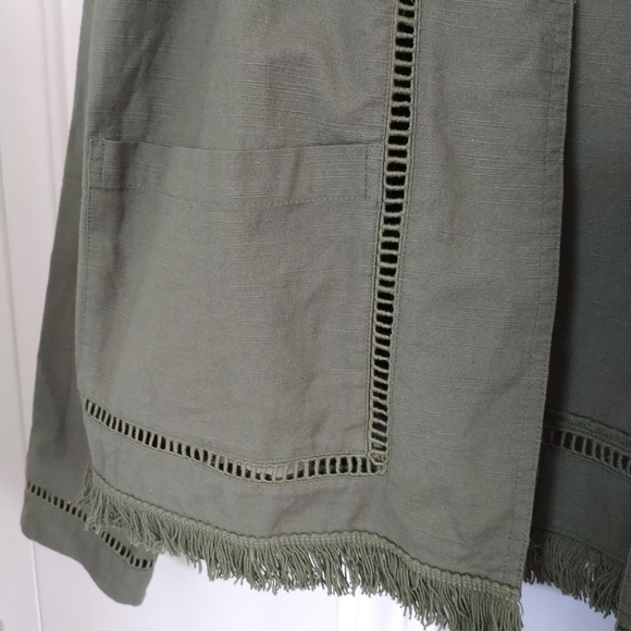 ND New Directions Olive Green Cutout Detail Blazer Jacket M - Picture 4 of 11